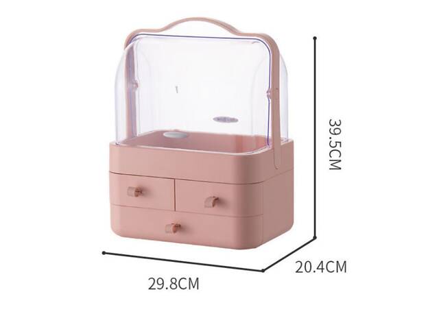 Настільний органайзер для косметики XPRO YM206-2 Three Drawers 4 секції великий рожевий (MER-14976_840) - Фото 5
