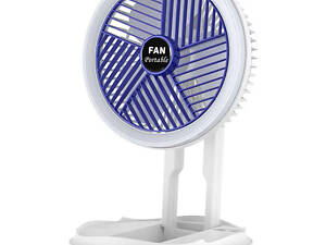 Настольный складной вентилятор Folding Fan 2in1 with Night Light White