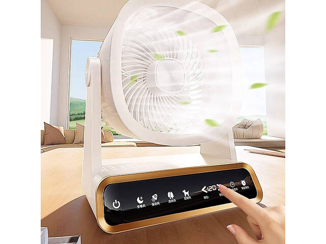 Настольный вентилятор F16 Smart 4000mAh White - Фото 2