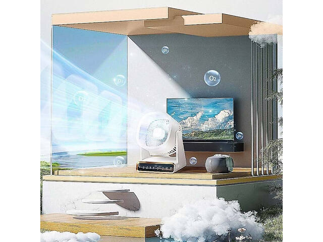 Настольный вентилятор F16 Smart 4000mAh White - Фото 4