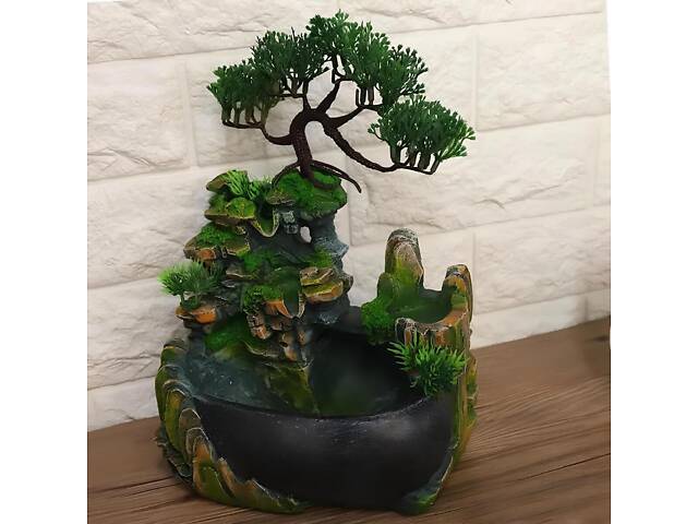 Настольный водопад Бонсай Фэн Шуй RESTEQ с подсветкой и парогенератором для дома релакса и интерьера - Фото 8