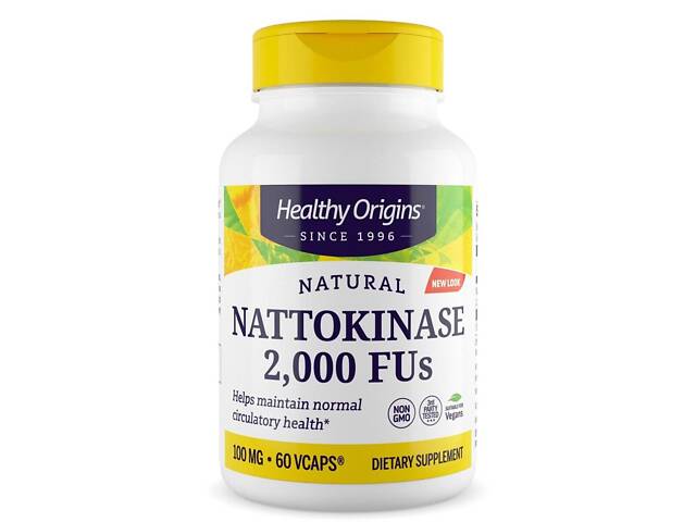 Наттокиназа, Nattokinase 2,000 FU's, Healthy Origins, 100 мг, 60 капсул Наттокиназа, Nattokinase 2,000 FU's, Healthy Origins, 100 мг, 60 капсул