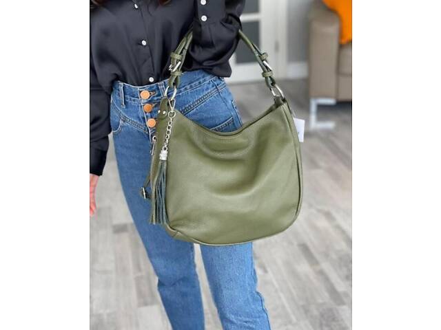 натуральная кожаная сумка женская Италия хобо сумочка мягкая, модная TS000165 - Фото 3