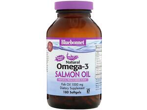 Натуральна Омега-3 з Лососевого Жира Bluebonnet Nutrition 180 желатинових капсул