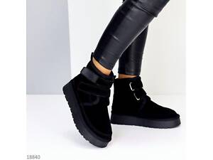 Натуральні замшеві уггі на липучках UCC, угги на липучках 36р код 18840