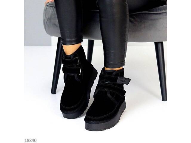 Натуральні замшеві уггі на липучках UCC, угги на липучках 36,38,39р код 18840 - Фото 3