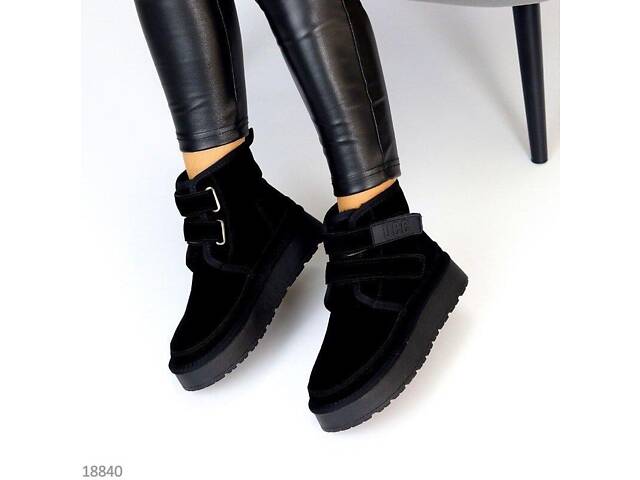 Натуральні замшеві уггі на липучках UCC, угги на липучках 36,38,39р код 18840 - Фото 2