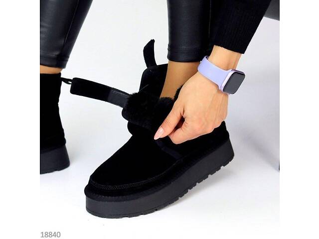 Натуральні замшеві уггі на липучках UCC, угги на липучках 36,38,39р код 18840 - Фото 5