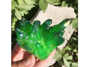 Натуральный камень кварц с зелёным напылением RESTEQ 70 г — минерал Green Quartz для интерьера и эзотерики