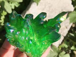 Натуральний камінь кварц із зеленим напиленням RESTEQ 70 г - мінерал Green Quartz для інтер'єру та езотерики