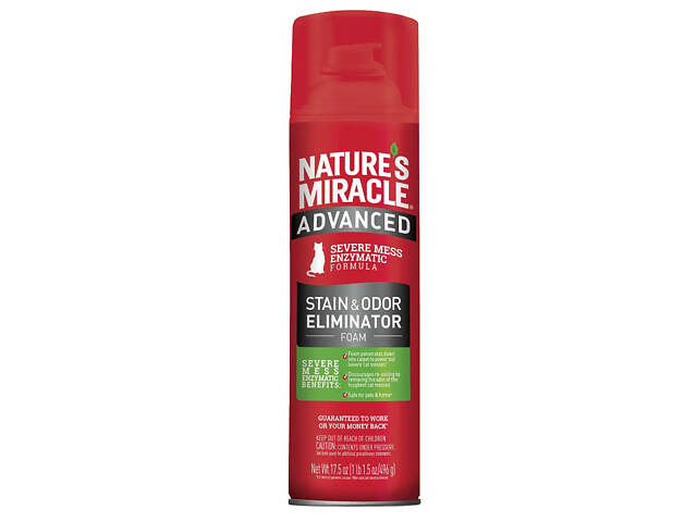 Nature`s Пена для удаления пятен и запахов от кошек Nature's Miracle Advanced Stain and Odor Eliminator с усиленной форм - Фото 1
