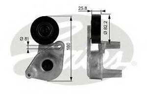 Натяжний ролик, поліклиновий ремінь GATES T38149 на HYUNDAI SANTA FÉ I (SM)