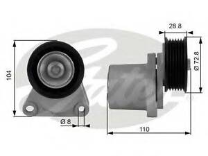 Натяжной ролик, поликлиновый ремень GATES T38204 на FORD MONDEO IV Turnier (BA7)