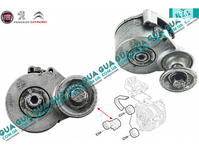Натяжний механізм ременя генератора ( натяжна планка/натягувач ) 9654127380 Citroen/СІТРОЕН JUMPY III 2007-/ДЖАМ