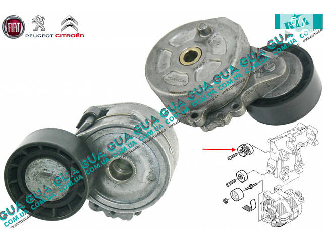 Натяжной механизм ремня генератора ( Натяжная планка / ролик / натяжитель ) 96367827 Citroen / СИТРОЭН JUMPER 1994-2002