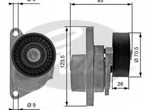 Натяжной ролик, поликлиновой ремень GATES T38190 на VOLVO S40 I седан (VS)