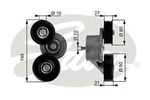 Натяжной ролик приводного ремня для моделей: DODGE (DAKOTA, DURANGO,NITRO,RAM), JEEP (GRAND-CHEROKEE,GRAND-CHEROKEE,COM