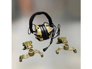 Наушники Earmor M32 Mod3 c креплением на шлем HD-ACC-08, активные, со съёмным микрофоном и гарнитурой, Койот