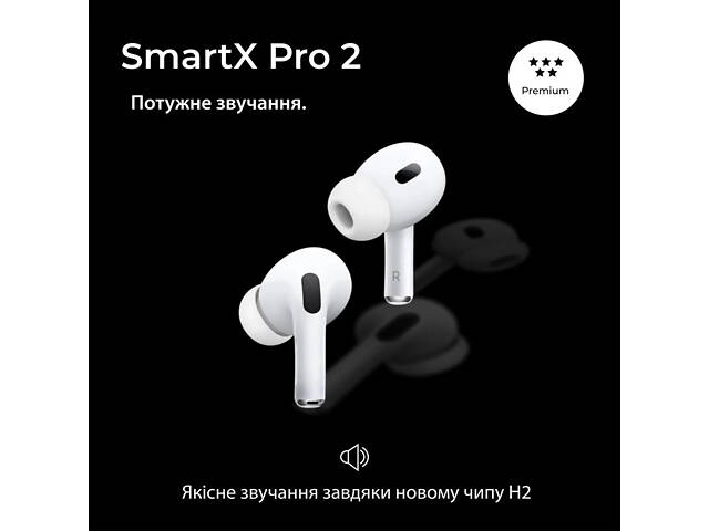 Навушники бездротові TWS SmartX Pro 2 Premium Bluetooth навушники з мікрофоном - Фото 2