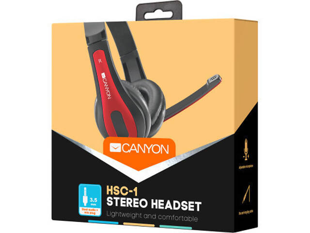 Навушники Canyon HSC-1 Black-Red (CNS-CHSC1BR) - Фото 6
