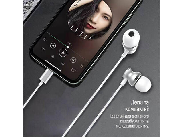 Навушники ColorWay 3.5 mm Wired Earphone UrbanBeat White (CW-WD03WT) - Фото 2