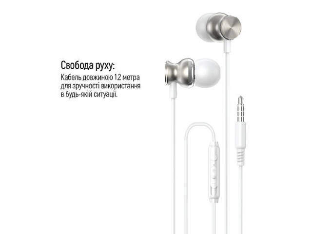 Навушники ColorWay 3.5 mm Wired Earphone UrbanBeat White (CW-WD03WT) - Фото 3