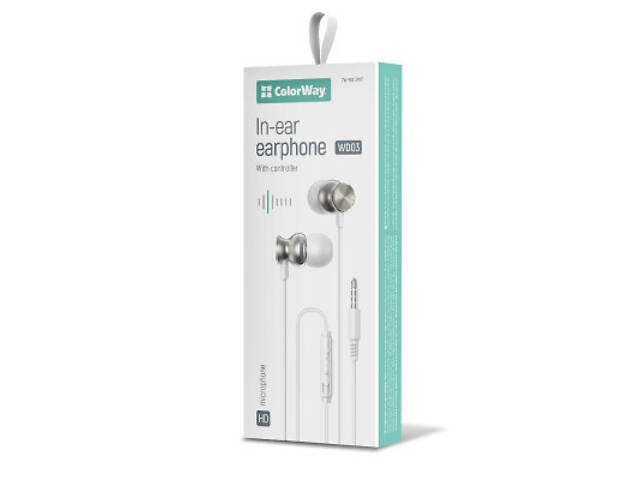 Навушники ColorWay 3.5 mm Wired Earphone UrbanBeat White (CW-WD03WT) - Фото 8
