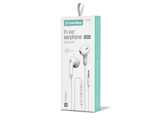 Навушники ColorWay 3.5 mm Wired Earphone Sound Wave White (CW-WD04WT) - Фото 8