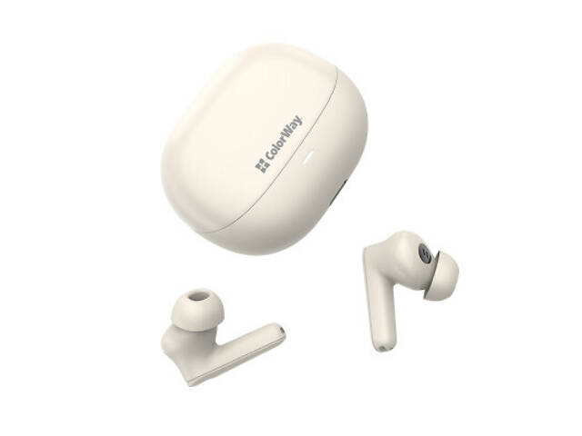 Навушники ColorWay Slim TWS-1 Earbuds Long Life Beige (CW-TWS1BE) - Фото 3