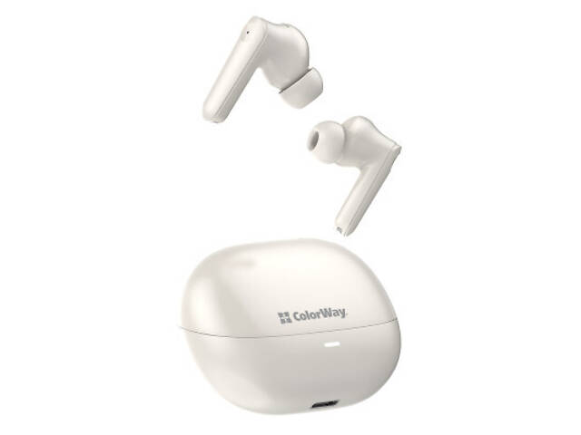 Навушники ColorWay Slim TWS-1 Earbuds Long Life Beige (CW-TWS1BE) - Фото 4