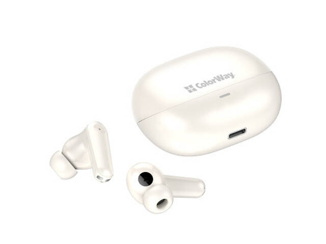 Навушники ColorWay Slim TWS-1 Earbuds Long Life Beige (CW-TWS1BE) - Фото 5