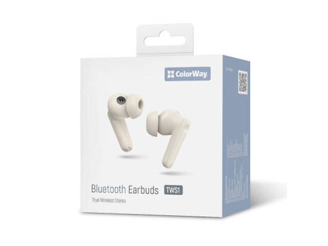 Навушники ColorWay Slim TWS-1 Earbuds Long Life Beige (CW-TWS1BE) - Фото 7