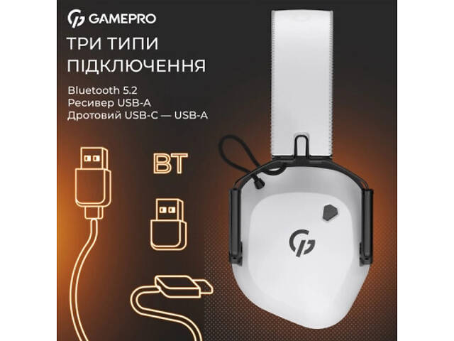Навушники GamePro Genesis Mercury Pro 3-Mode White (HSW120W) - Фото 2