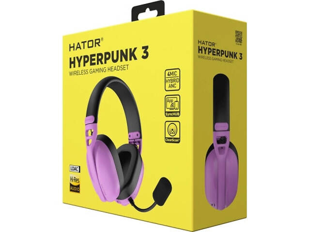 Навушники Hator Hyperpunk 3 Wireless Hi-Res SyncHUB connection Cyber Violet (ESH19) - Фото 8