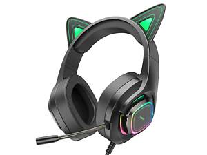 Навушники HOCO W107 Cute cat luminous cat ear gaming headphones Elf Cat yL.