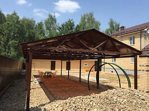 Навіси з профільованого полікарбонату. Ворота з профлиста.