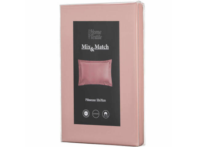 Наволочка Ardesto Mix&Match Premium 50х70+5см 100% бавовна, сатин рожевий світлий (ART5070PCU) - Фото 2
