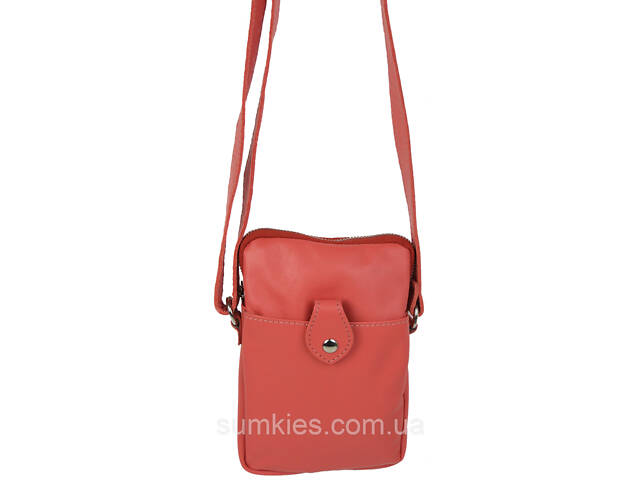 Невелика жіноча шкіряна наплічна сумка Borsacomoda коралова - Фото 2