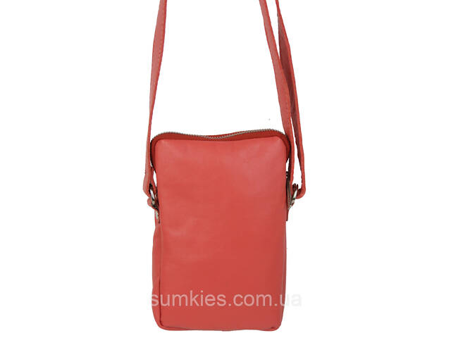 Невелика жіноча шкіряна наплічна сумка Borsacomoda коралова - Фото 4
