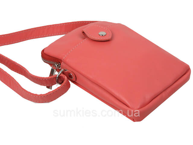 Невелика жіноча шкіряна наплічна сумка Borsacomoda коралова - Фото 5