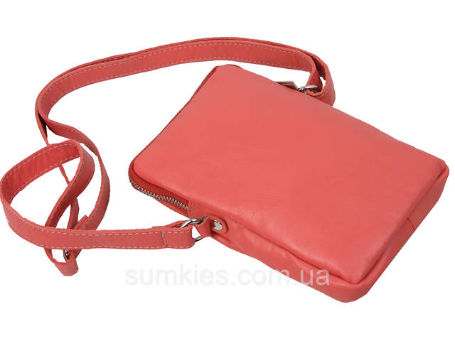 Невелика жіноча шкіряна наплічна сумка Borsacomoda коралова - Фото 7