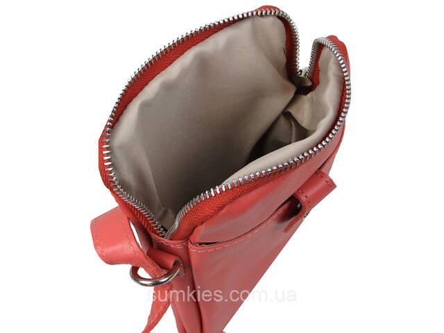 Невелика жіноча шкіряна наплічна сумка Borsacomoda коралова - Фото 9