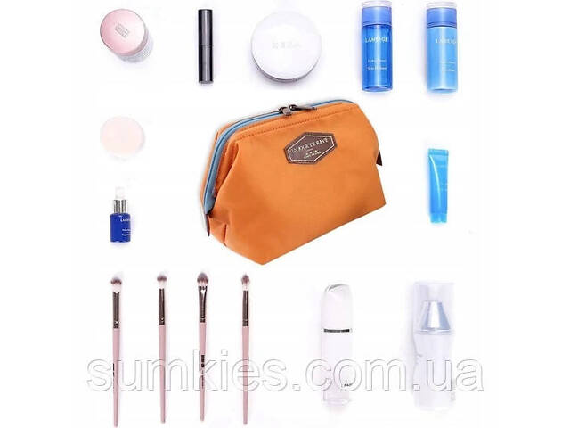 Невелика косметичка Trip Story 10x18x8 см жовтогаряча - Фото 2