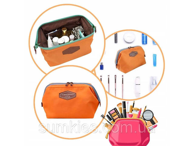 Невелика косметичка Trip Story 10x18x8 см жовтогаряча - Фото 6