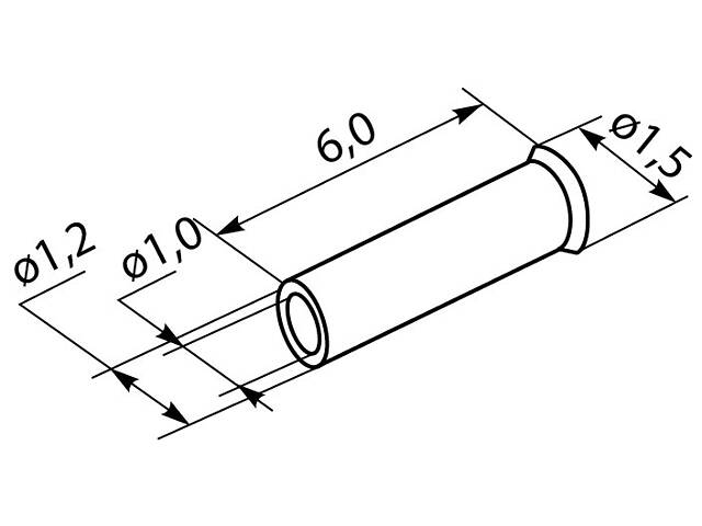Неізольований наконечник 0.5 кв.мм. гільза: 6мм (100 шт.) [A0060110001] EN0506 АСКО - Фото 3