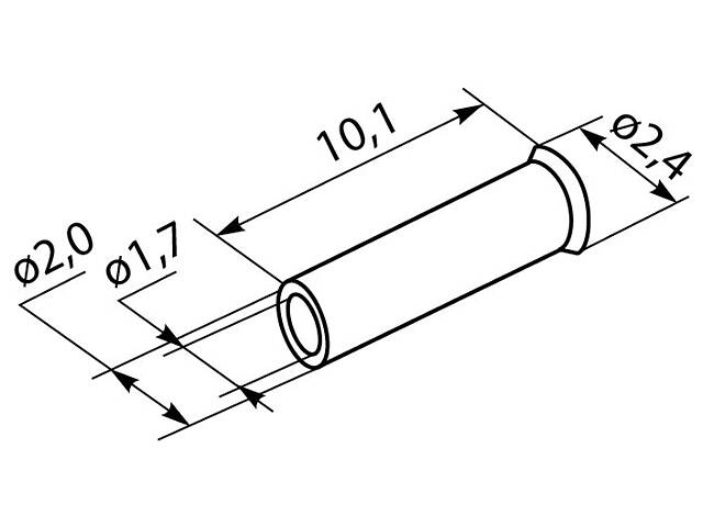 Неізольований наконечник 1.5 кв.мм. гільза: 10.1мм (100 шт.) [A0060110004] EN1510 АСКО - Фото 3