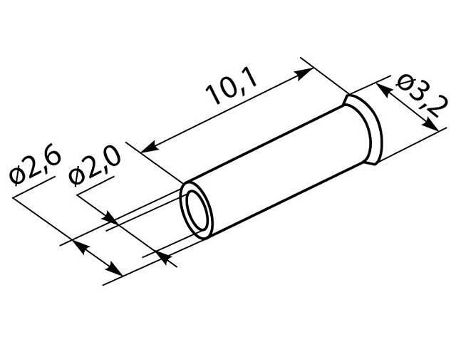 Неізольований наконечник 2.5 кв.мм. гільза: 10.1мм (100 шт.) [A0060110009] EN2510 АСКО - Фото 3