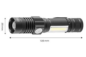 NEO 99-033 Ліхтарик акумуляторний 800Lm 2IN1 CREE T6 LED+COB/10W (USB)