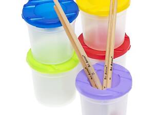 Непроливайка одинарная для кисточек с крышкой, пластиковая, компактная