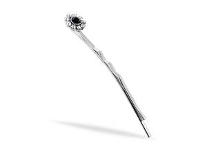 Невидимка KOBI Sarlot со вставками Swarovski 4 мм Черный Белый (7480-3821-03-32)